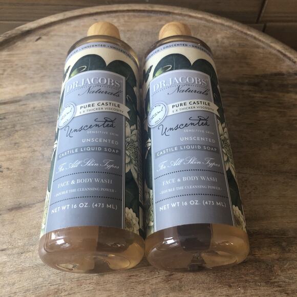 DR. JACOBS, NATURALS CASTILE LIQUID SOAP, Unscented For Sensitive Skin 32 OZ - Picture 6 of 6